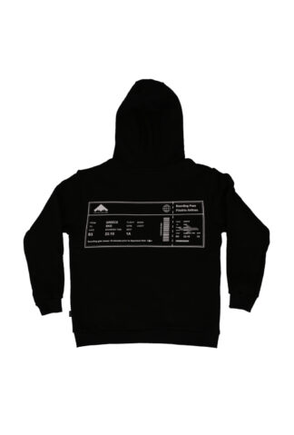 ΜΙΚΡΟΣ ΚΛΕΦΤΗΣ - "BOARDING PASS" BLACK HOODIE