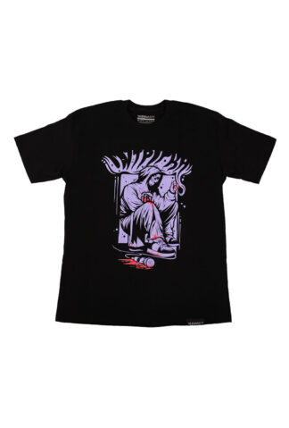 ΑΣΑΡΚΟΣ - PURPLE "ΙΝΤΡΙΓΚΑ" BLACK TEE